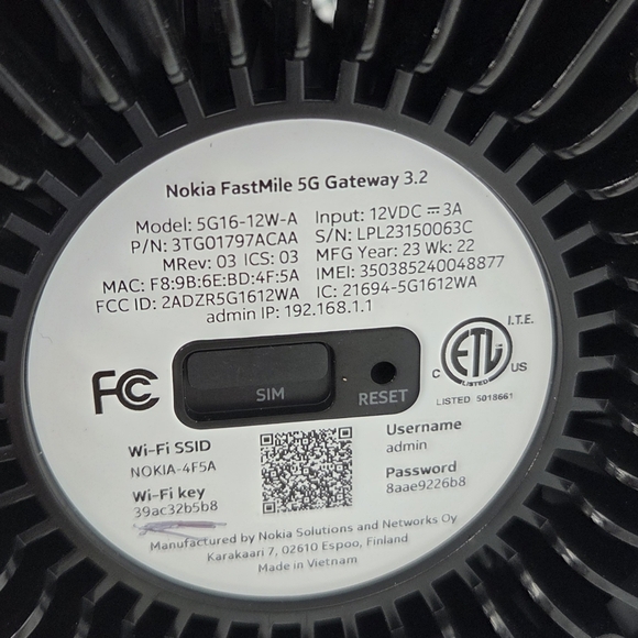 Nokia FastMile 5G Gateway 3.2 Wireless Broadband Router EUC - Picture 8 of 9